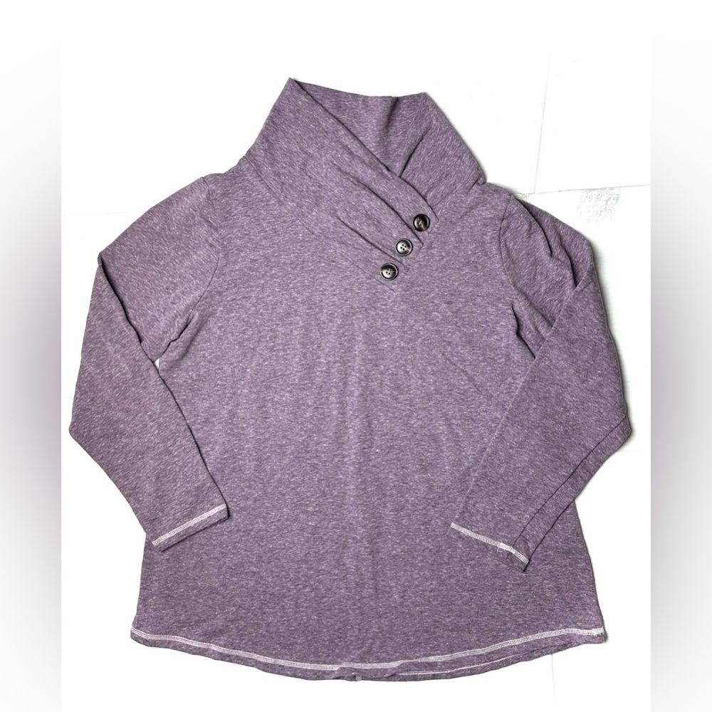 Soft Surroundings Lavender Brinley Tunic Top Womens Petite Large Long Sleeve